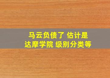 马云负债了 估计是达摩学院 级别分类等